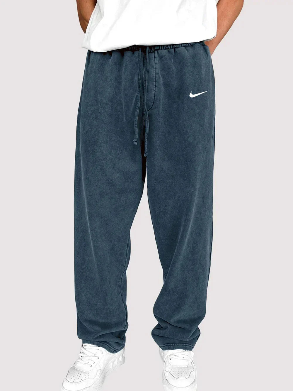 NK - Men's Distressed Cotton Relaxed Lounge Pants